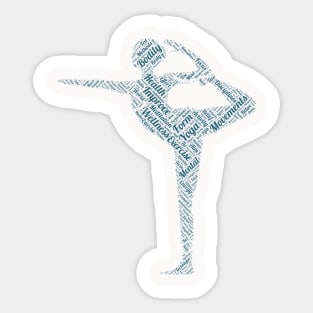Yoga Excercise in Form Silhouette Shape Text Word Cloud Sticker